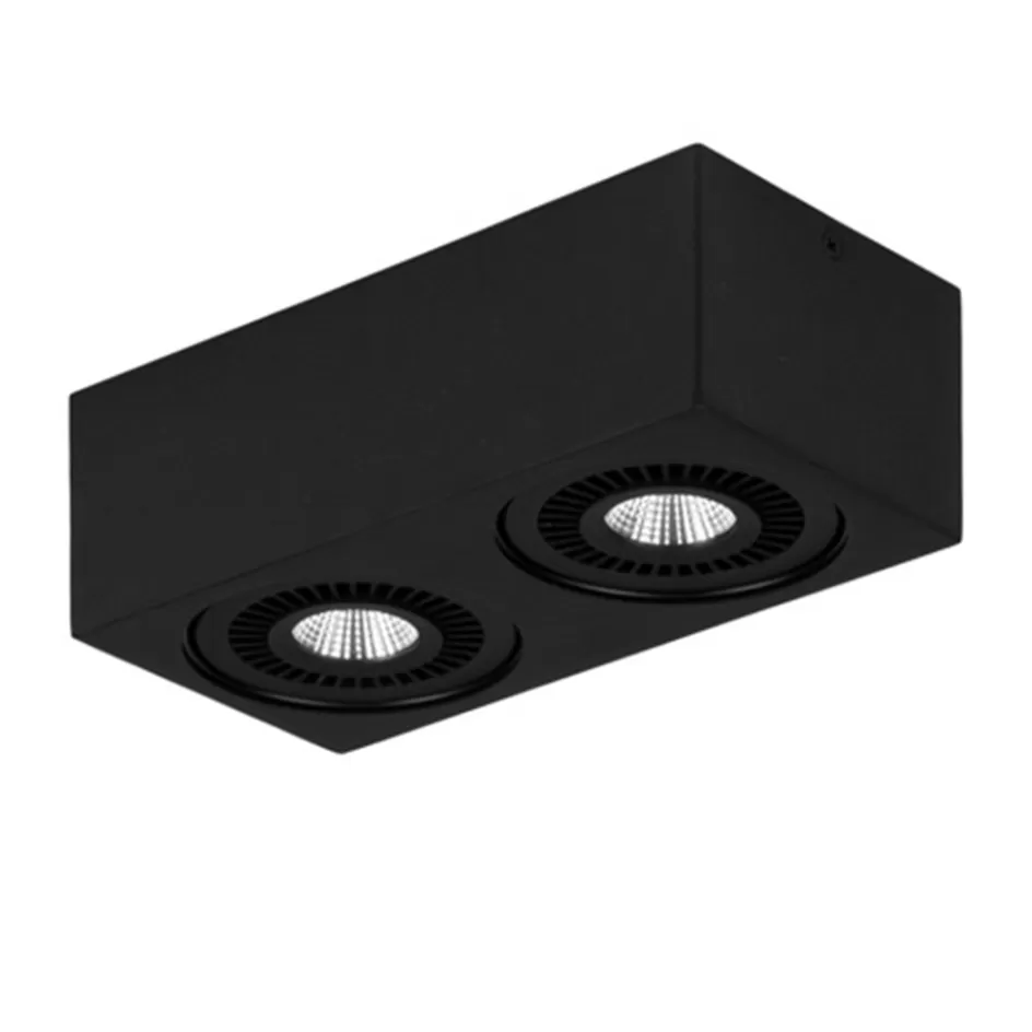 Plafondlampen | Opbouwspots>Straluma Opbouwspot box zwart 2-lichts led