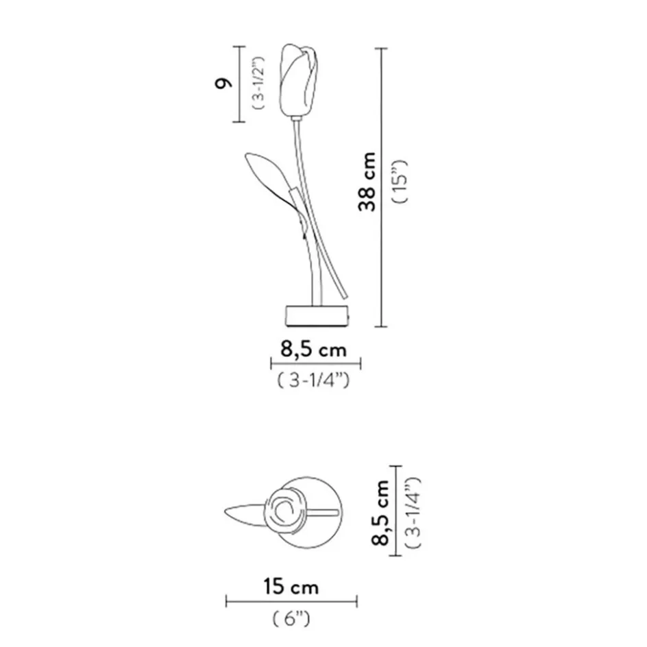 Tafellampen | LED Tafellampen>Straluma Oplaadbare LED tafellamp Tullip wit/goud