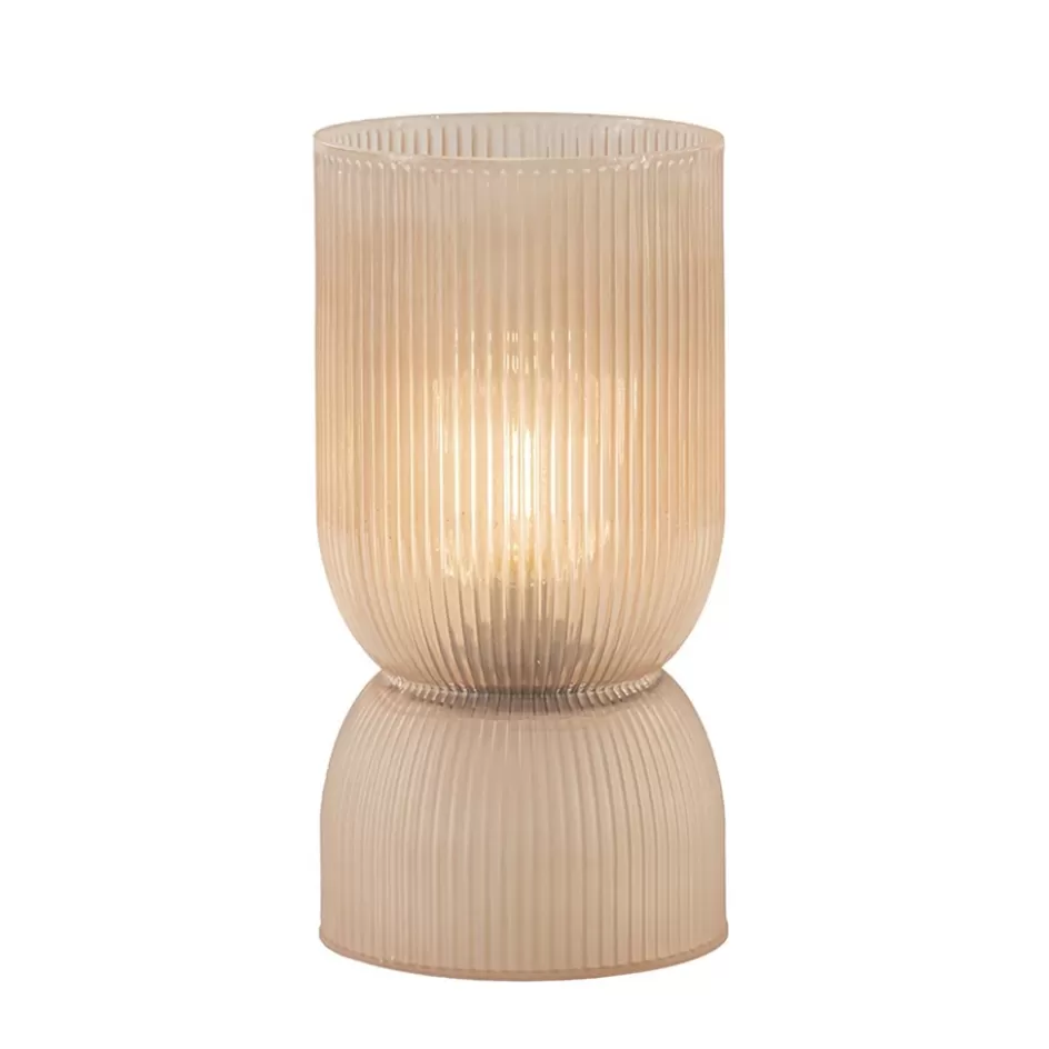 Tafellampen | Light and Living>Straluma Oudroze glazen tafellamp Phoebe op batterijen van Light and living