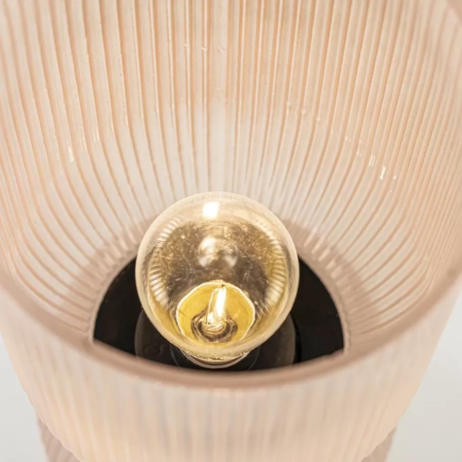 Tafellampen | Light and Living>Straluma Oudroze glazen tafellamp Phoebe op batterijen van Light and living