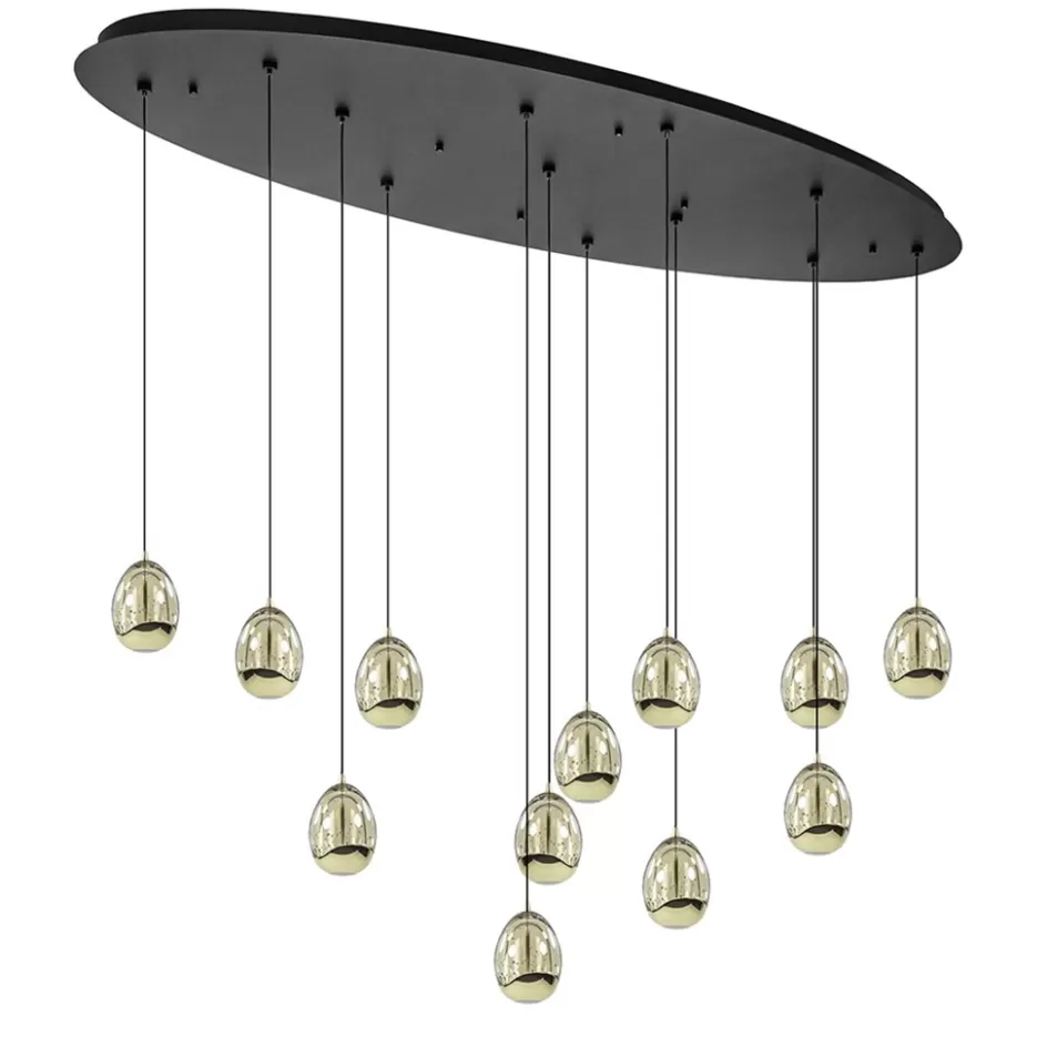 Hanglampen | Eettafellampen>Straluma Ovale 12-lichts LED hanglamp Golden Egg