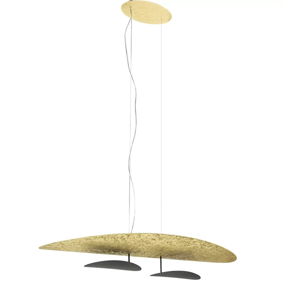 Hanglampen | Eettafellampen>Straluma Ovale design LED hanglamp goldleaf met zwart