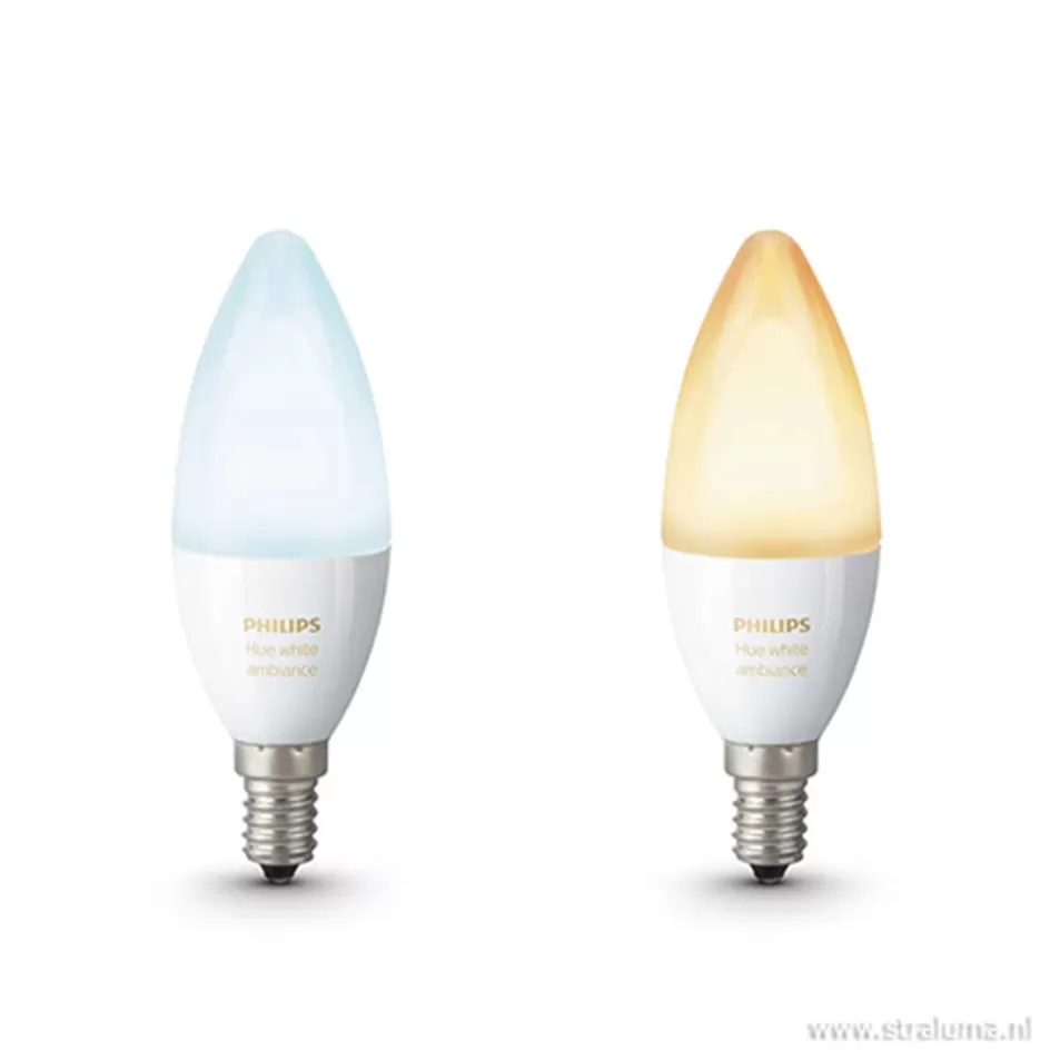 Smart lampen | Philips Hue>Straluma Philips Hue 4w e14 kaars 2-pack white ambiance