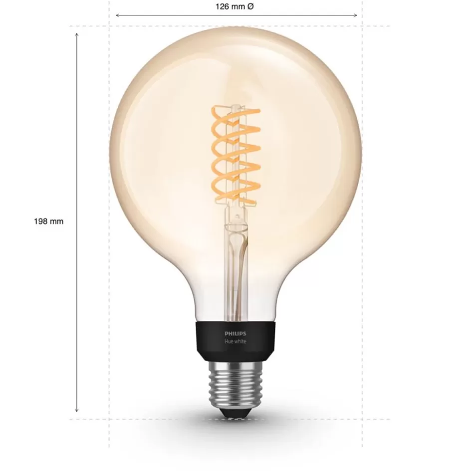 Smart lampen | Philips Hue>Straluma Philips Hue 7w e27 globe gold 125mm 2100k