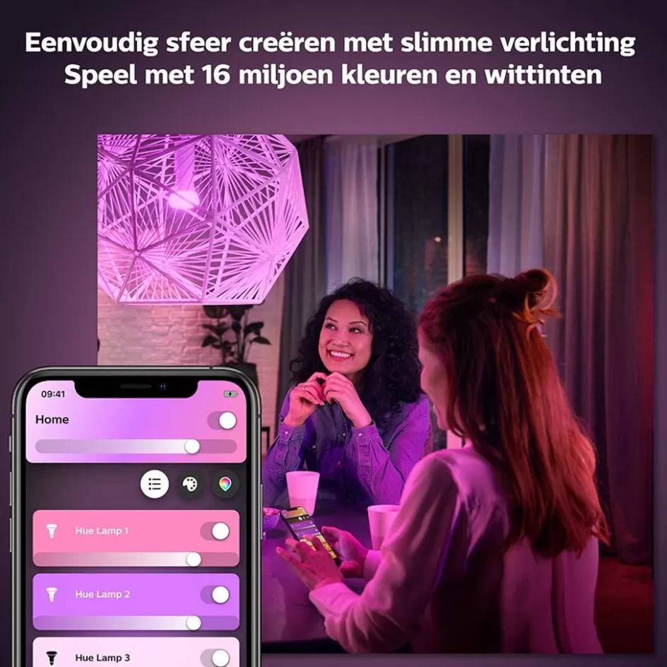 Smart lampen | Philips Hue>Straluma Philips Hue e27 2-pack color ambiance