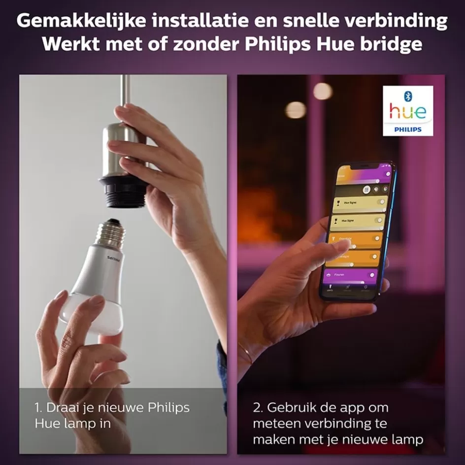 Smart lampen | Philips Hue>Straluma Philips Hue e27 2-pack color ambiance