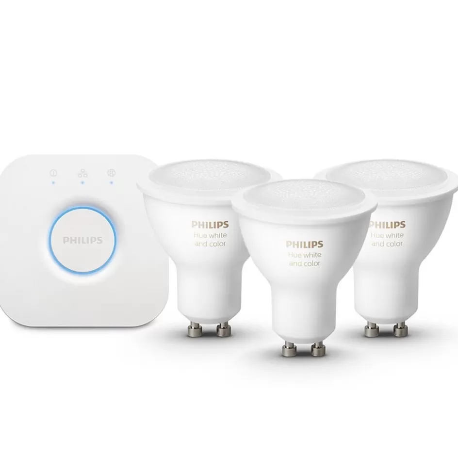 Smart lampen | Philips Hue>Straluma Philips Hue kit 3xgu10 color+ bridge