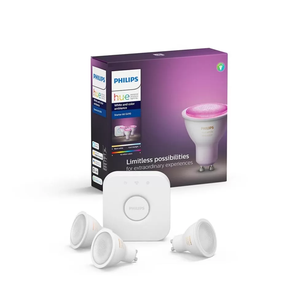Smart lampen | Philips Hue>Straluma Philips Hue kit 3xgu10 color+ bridge