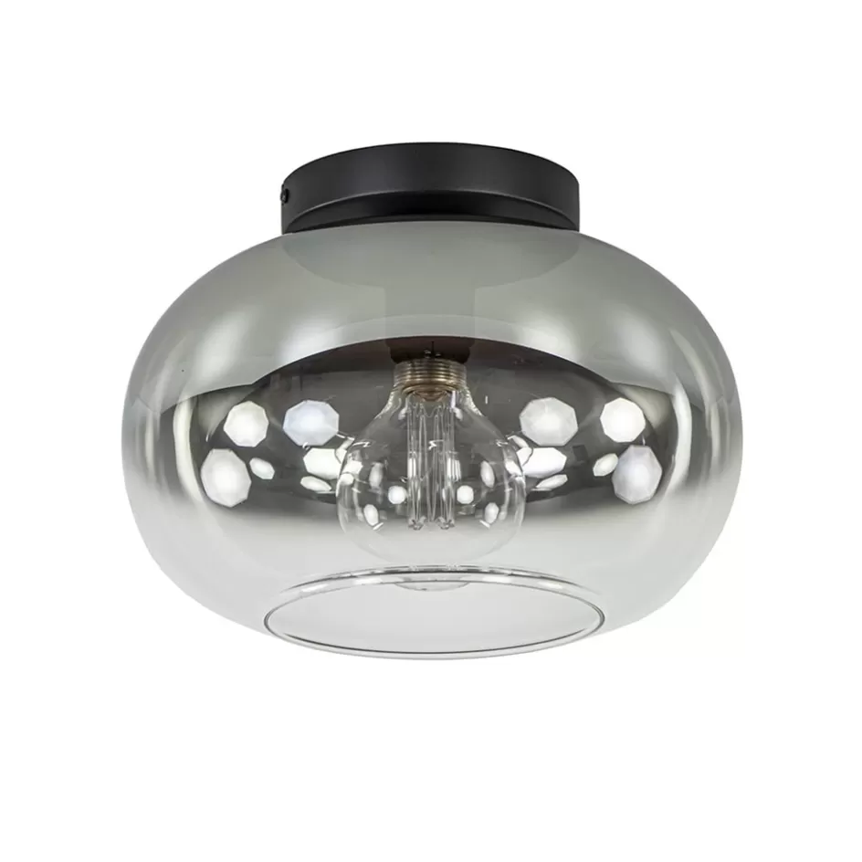 Plafondlampen | Retro Verlichting>Straluma Plafondlamp Bellini zwart/smoke gradient glas