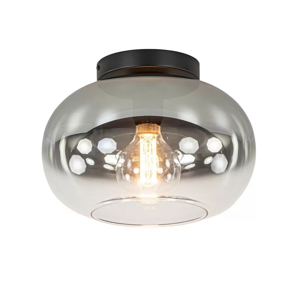 Plafondlampen | Retro Verlichting>Straluma Plafondlamp Bellini zwart/smoke gradient glas