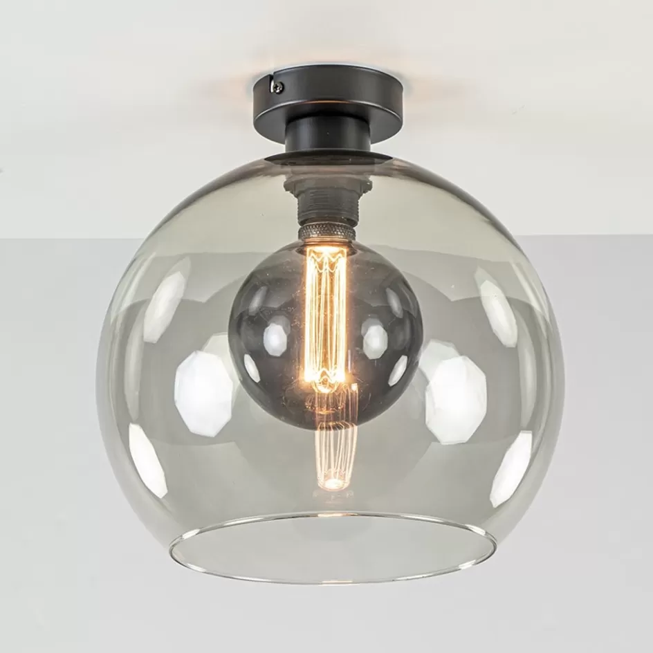 Woonkamerlampen | Slaapkamerlampen>Straluma Plafondlamp globe smoke glas 30cm