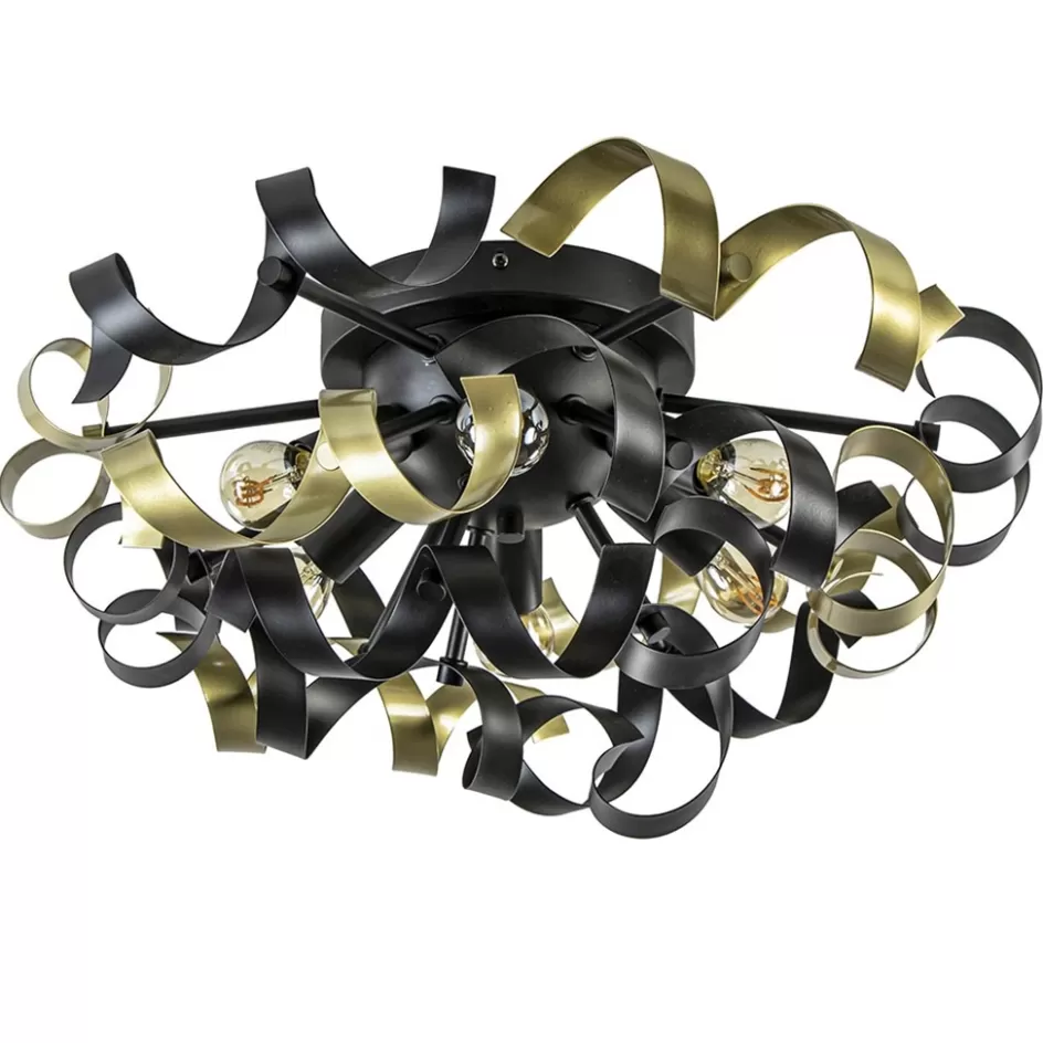 Plafondlampen | Decoratieve Verlichting>Straluma Plafondlamp Krul zwart/goud