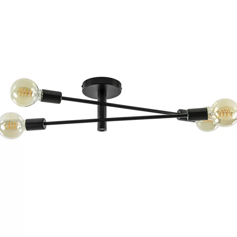 Wandlampen | Woonkamerlampen>Straluma Plafondlamp Sticks 4L zwart excl. e27