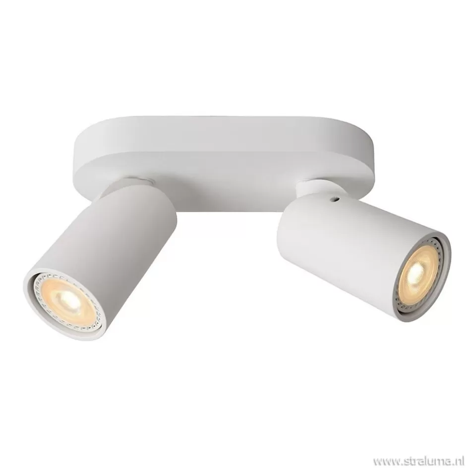 Plafondlampen | Opbouwspots>Straluma Plafondspot 2L wit incl.gu10 dtw