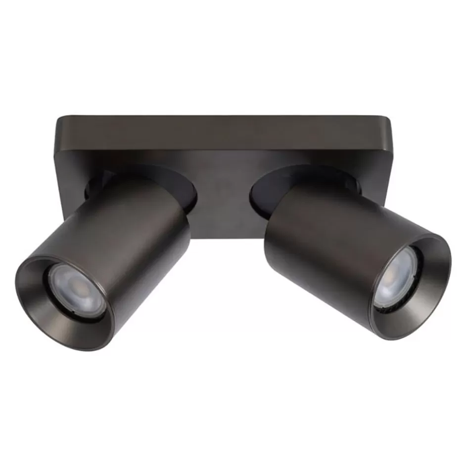 Plafondlampen | Opbouwspots>Straluma Plafondspot 2-lichts gunmetal incl. gu10