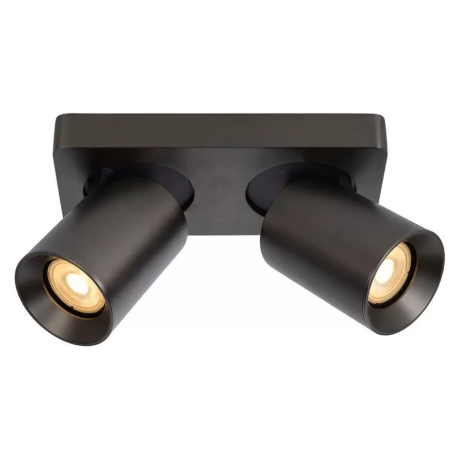 Plafondlampen | Opbouwspots>Straluma Plafondspot 2-lichts gunmetal incl. gu10