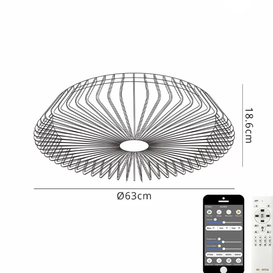 Plafondlampen | Plafondventilatoren met lamp>Straluma Plafondventilator Himalaya zilver ab+app