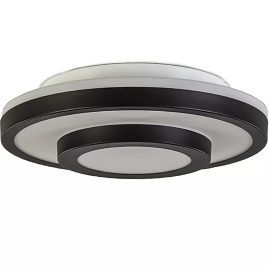 Plafonnières | Slaapkamerlampen>Straluma Plafonnière Master 435 zwart/glas IP44