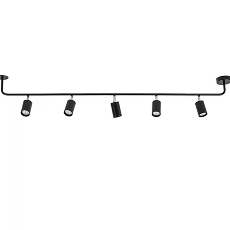 Opbouwspots | Industriële Verlichting>Straluma Rail zwart 5-lichts 160cm gu10