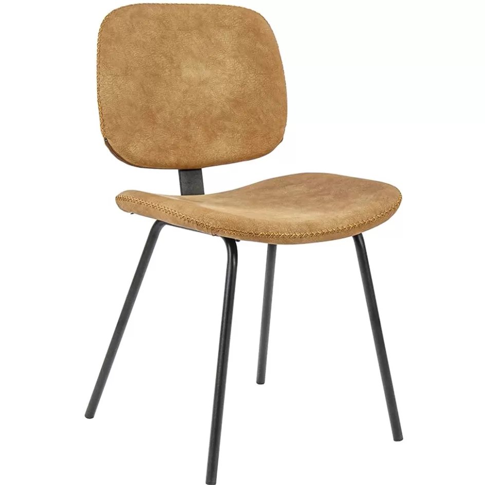 Eetkamerstoelen>Straluma Retro moderne eetkamerstoel van imitatieleer