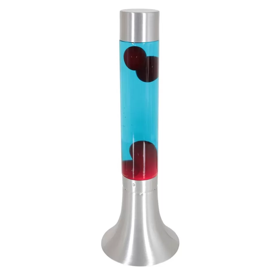 Tienerkamerlampen | Kinderkamerverlichting>Straluma Retro tafellamp lava blauw met rood