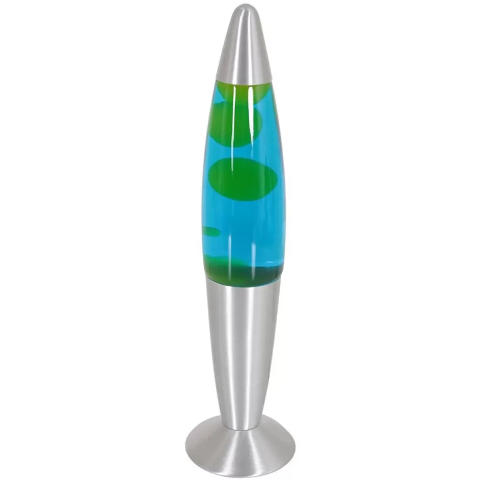 Tienerkamerlampen | Kinderkamerverlichting>Straluma Retro tafellamp Lava blauw water met groen