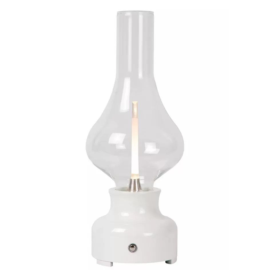 Tafellampen | Eetkamerverlichting>Straluma Retro tafellamp olielamp op batterij wit