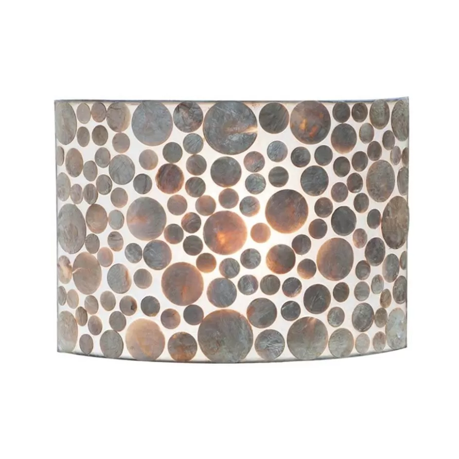 Schelpenlampen | Woonkamerlampen>Straluma Romantische Schelpen wandlamp coin beige