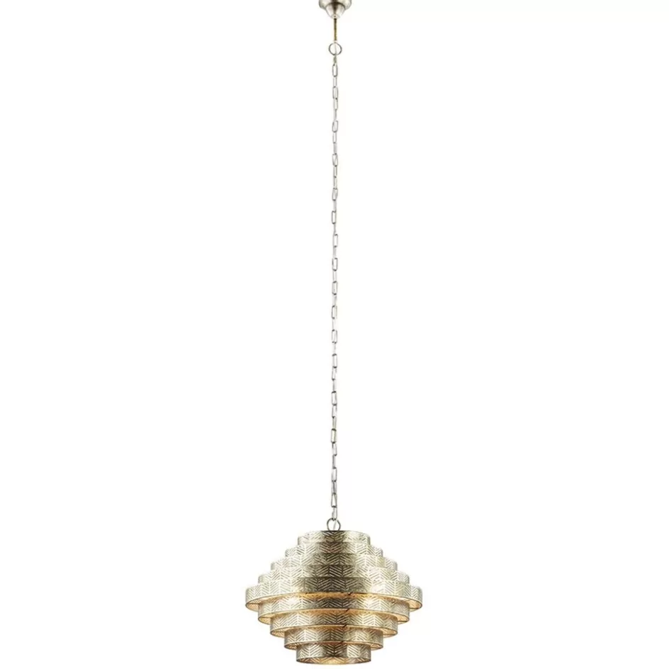 Eettafellampen | Eetkamerverlichting>Straluma Ronde hanglamp metaal oud zilver 55 cm