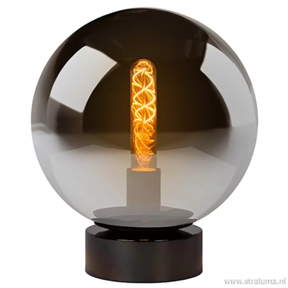 Woonkamerlampen | Slaapkamerlampen>Straluma Ronde tafellamp smokey glas