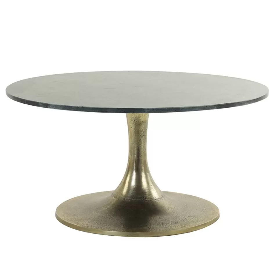 Light and Living | Salontafels>Straluma Salontafel Rickerd groen marmer met antiek bronzen poot