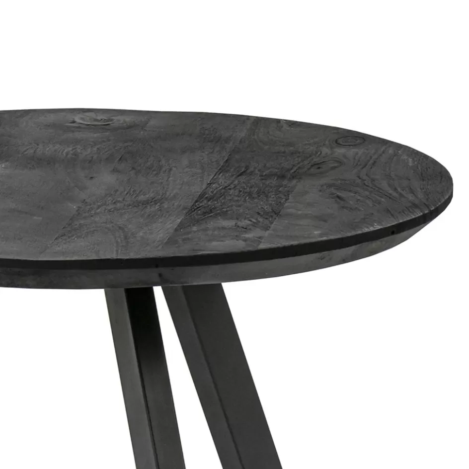 Bijzettafels | Salontafels>Straluma Salontafel rond hout zwart 60 cm