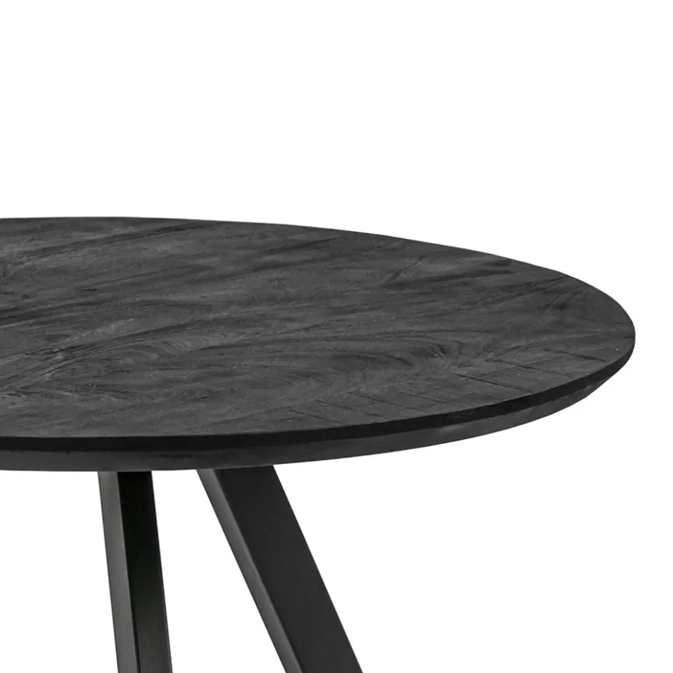 Bijzettafels | Salontafels>Straluma Salontafel rond hout zwart 80 cm