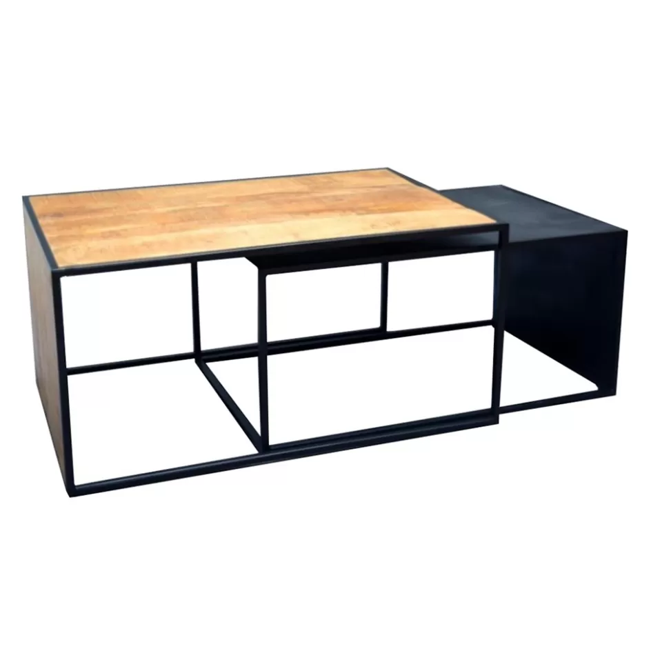 Salontafels>Straluma Salontafel set van 2 zwart/hout