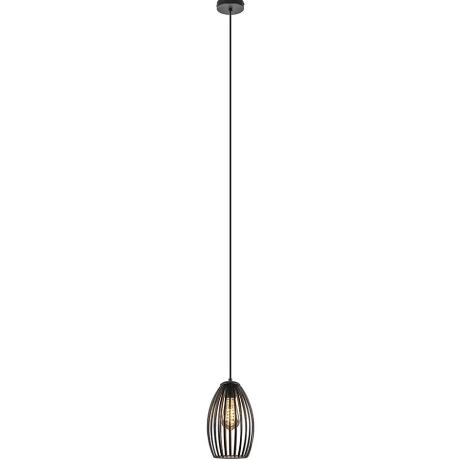 Hanglampen | Draadlampen>Straluma Scandinavische hanglamp mat zwart