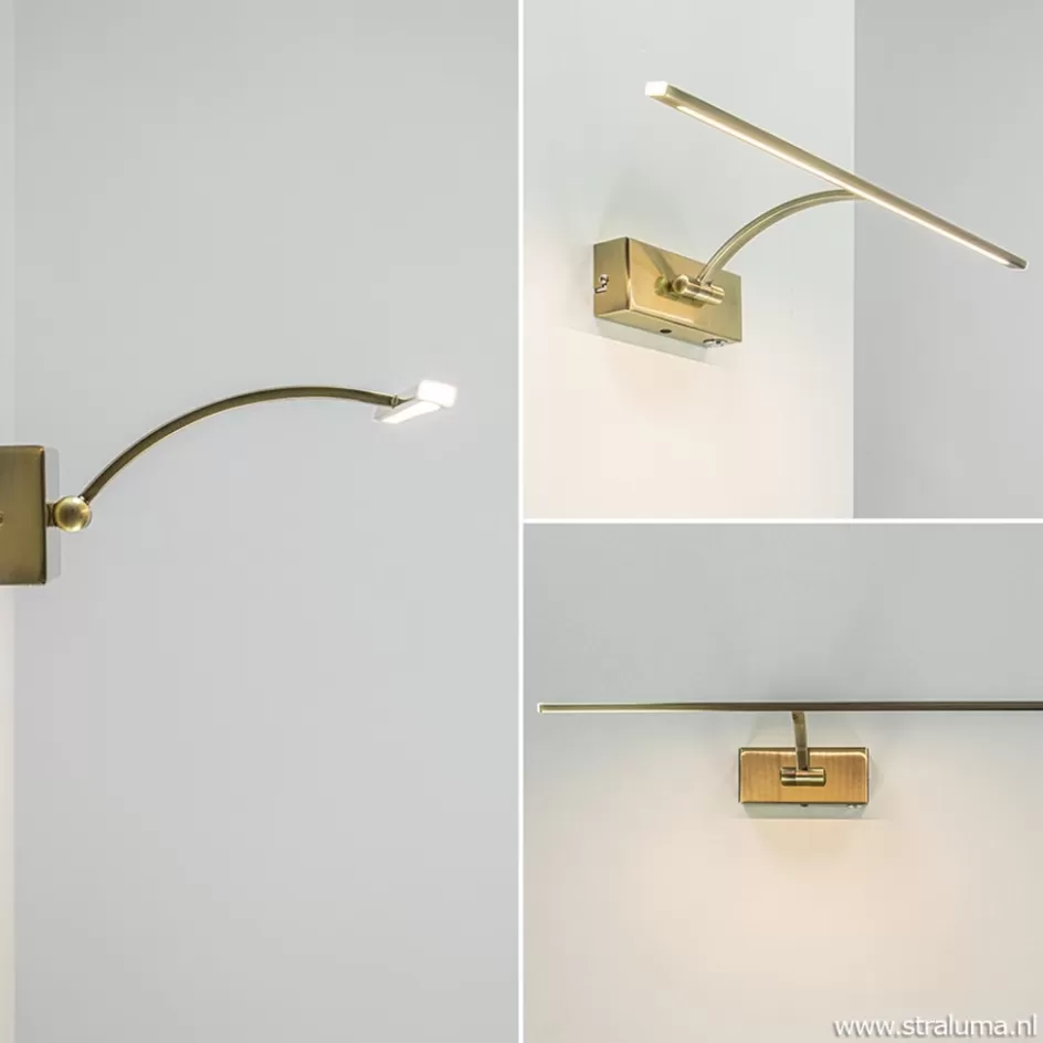 Wandlampen | Woonkamerlampen>Straluma Schilderij wandlamp brons met dimbaar LED