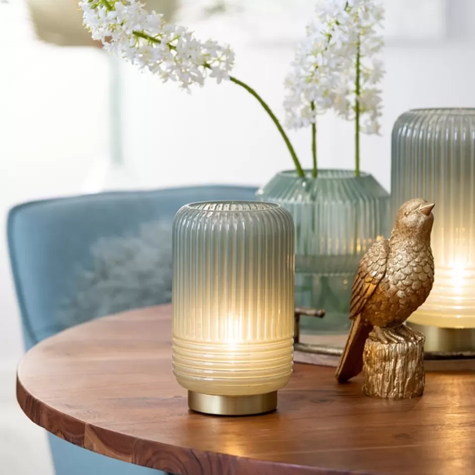Tafellampen | Light and Living>Straluma Sfeervolle tafellamp Lipa grijs groen op baterijen Light & Living