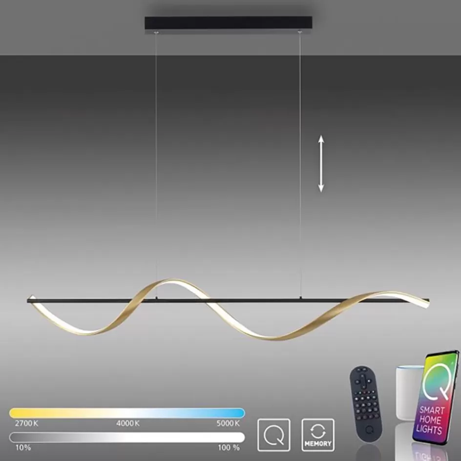 Hanglampen | Smart lampen>Straluma Smart hanglamp antraciet/goud inclusief remote