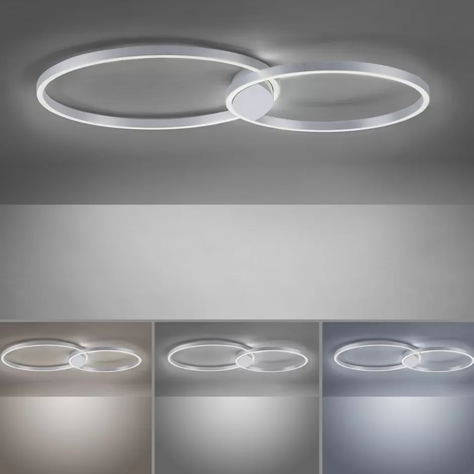 Plafondlampen | Smart lampen>Straluma Smart plafondlamp aluminium ringen dimbaar