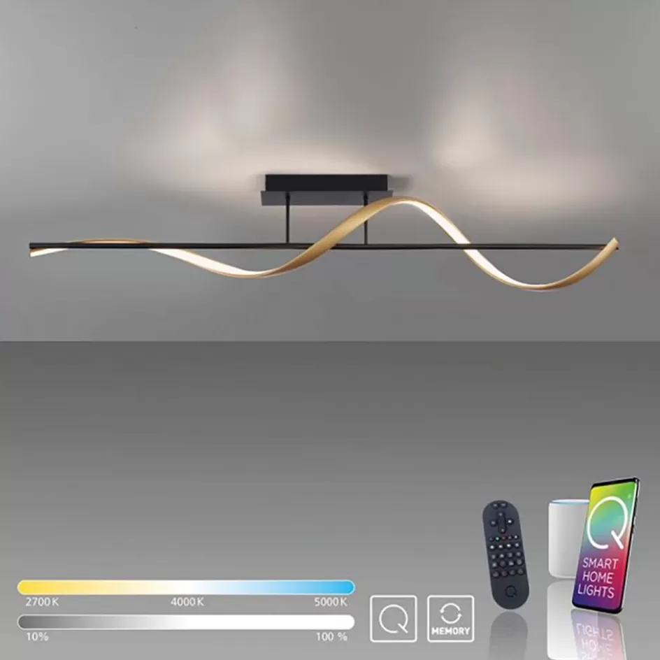 Plafondlampen | Smart lampen>Straluma Smart plafondlamp spiraal antraciet/goud