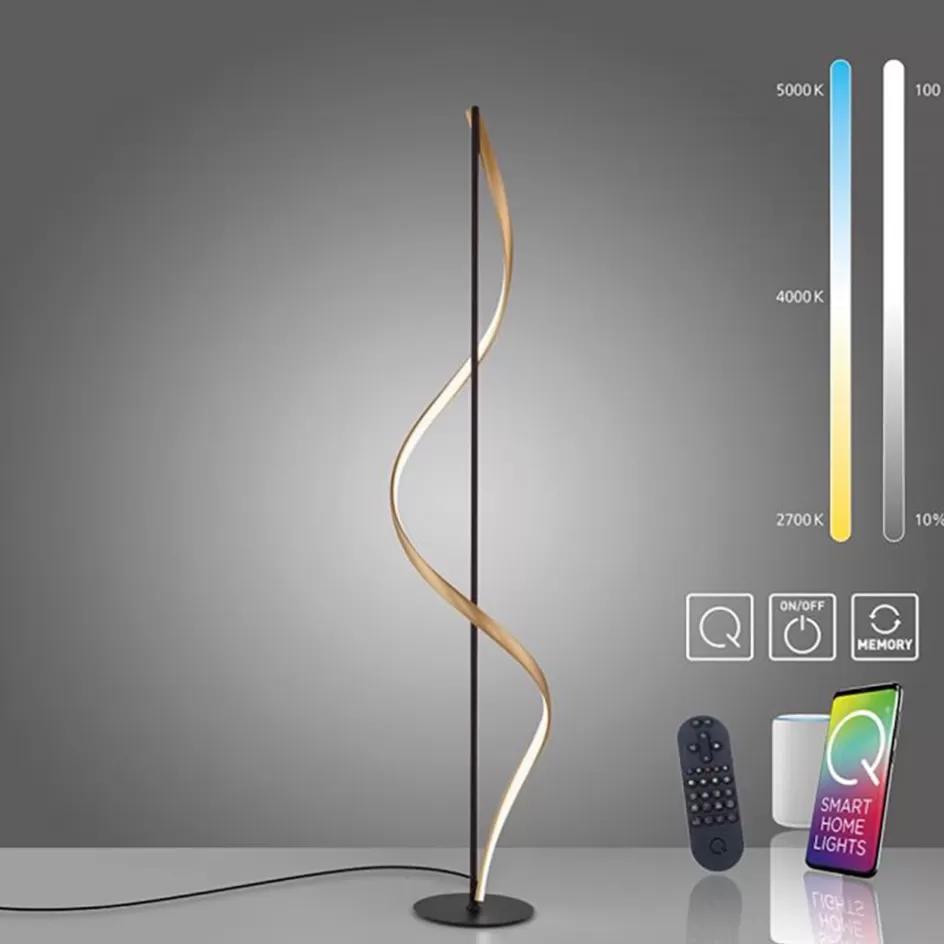 Vloerlampen | Smart lampen>Straluma Smart vloerlamp antraciet/goud met memoryfunctie