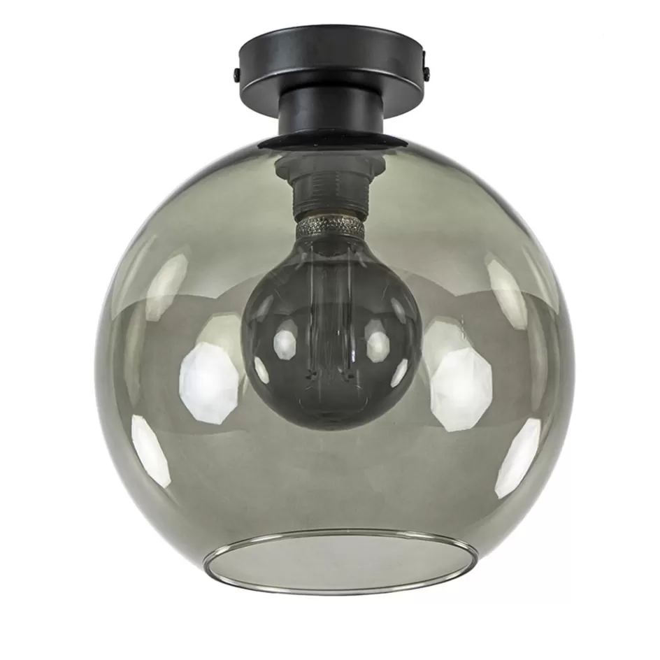 Woonkamerlampen | Slaapkamerlampen>Straluma Smoke glazen plafondlamp globe 25 cm