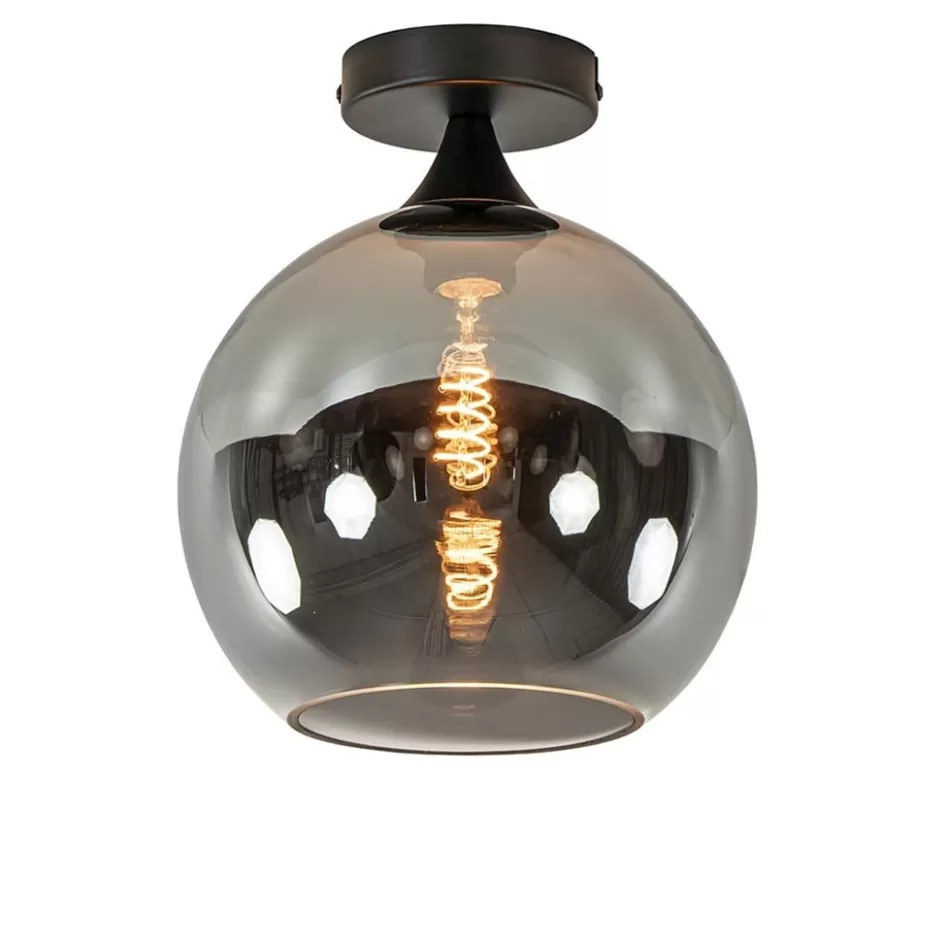 Plafondlampen | Luxe Verlichting>Straluma Smoke/titanium plafondlamp 25 cm met zwart