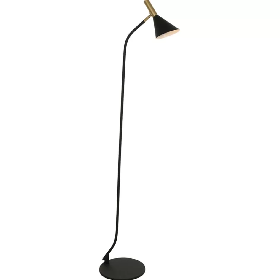 Vloerlampen | LED Vloerlampen>Straluma Staande leeslamp Anne's Choice zwart/goud