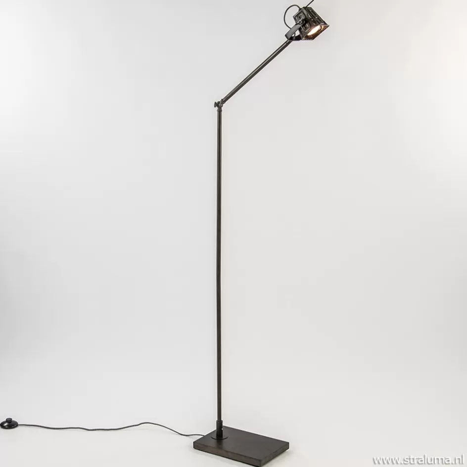 Leeslampen | Tienerkamerlampen>Straluma *Staande leeslamp antique brass gu10