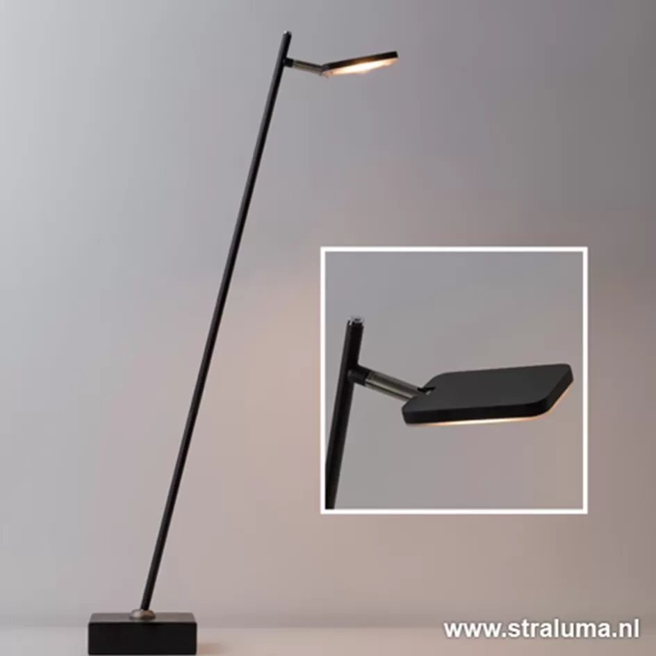 Vloerlampen | Leeslampen>Straluma Staande leeslamp Blok zwart incl.dimmer