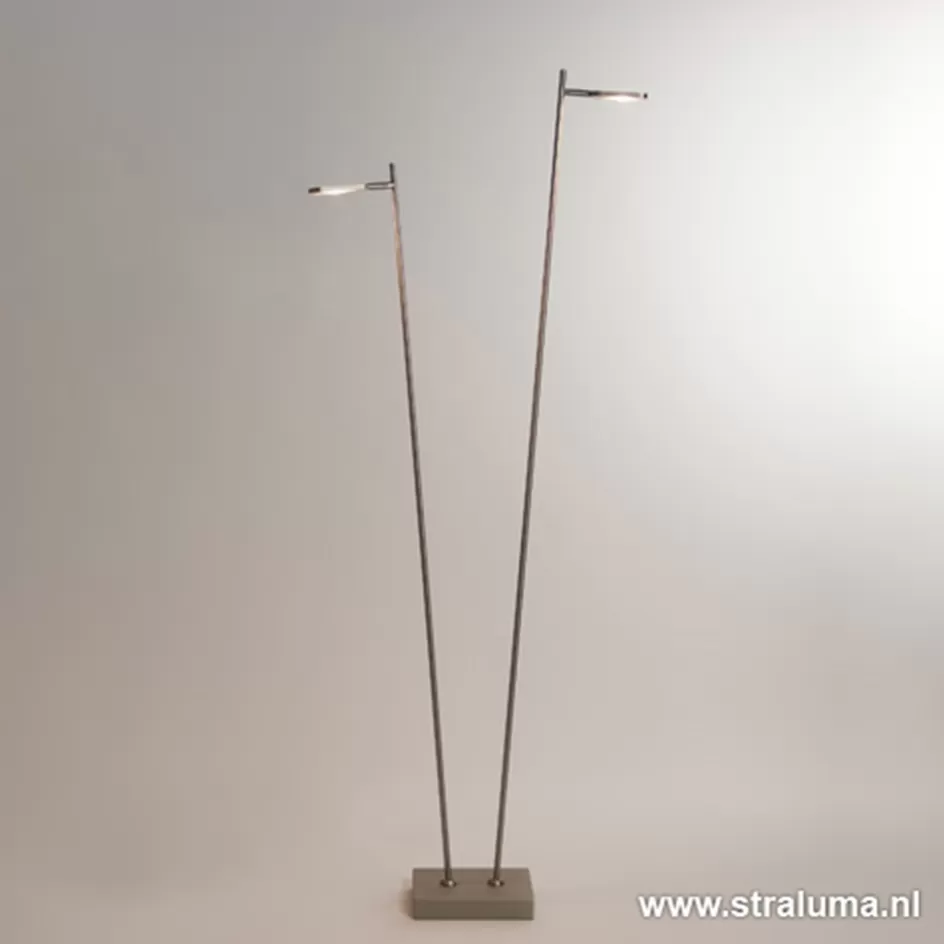 Vloerlampen | Leeslampen>Straluma Staande vloerlamp led 2 lichts staal