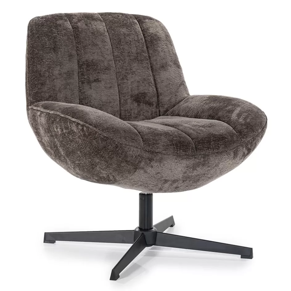 Fauteuils>Straluma Stoffen fauteuil Derby bruin draaibaar