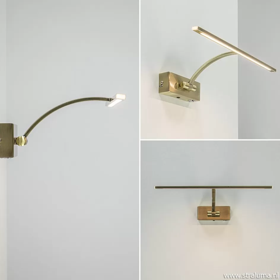 Wandlampen | Kantoorverlichting>Straluma Strak klassieke wandlamp brons dimbaar LED