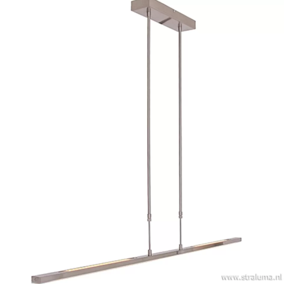 Hanglampen | Eettafellampen>Straluma Strakke hanglamp LED staal incl. dimmer